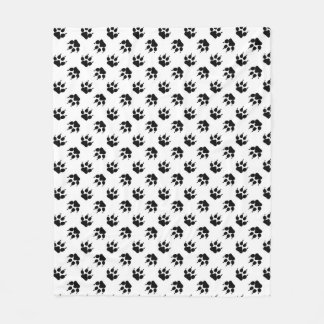 Schwarz-weißer Wolfspfote Fleecedecke