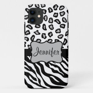 Schwarz-weißer Zebra Leopard Hautname Personalisi title_seo2