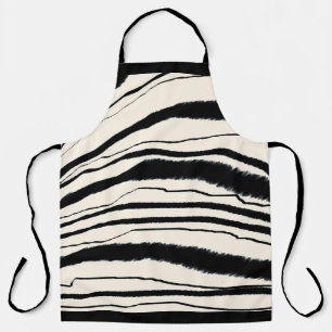 SCHWARZ-WEISSER ZEBRA STRIPE Koch Schürze