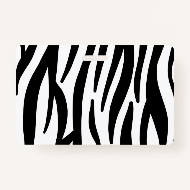 Schwarz-weißer Zebradruck in mädchenhaftem Stil Ausweis (Vorderseite)