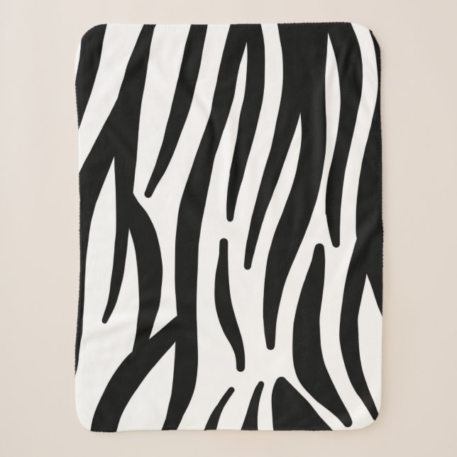 Schwarz-weißer Zebradruck in mädchenhaftem Stil Sherpadecke (Vorderseite)