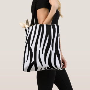 Schwarz-weißer Zebradruck in mädchenhaftem Stil Tasche