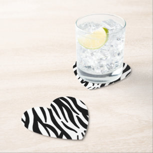 Schwarz-weißer Zebradruck in mädchenhaftem Stil Untersetzer