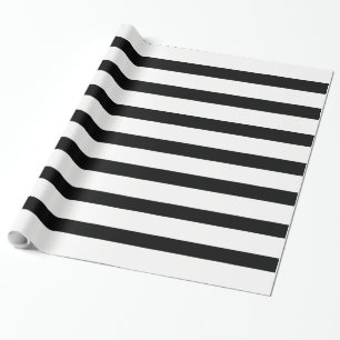 Schwarz-weißer zusätzlicher horizontaler Streifen Geschenkpapier