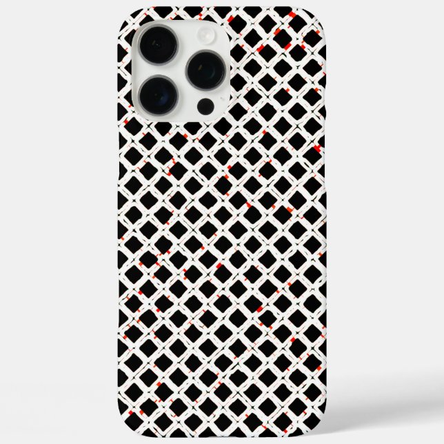 Schwarz-weißes Abstraktes Muster Chic iPhone 16 Pro Max Hülle (Rückseite)