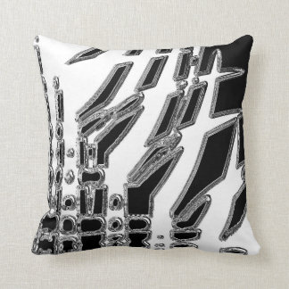 Schwarz-weißes abstraktes Throw-Kissen Kissen