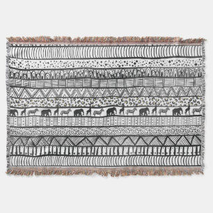 Schwarz-weißes, afrikanisches Design Decke