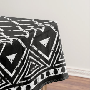 Schwarz-weißes afrikanisches Stammesmuster Tischdecke