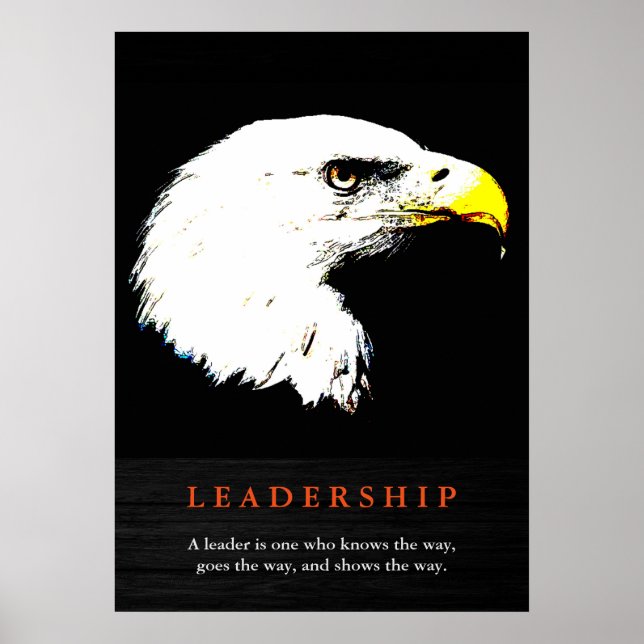 Schwarz-weißes American Eagle Leadership Poster (Vorne)