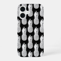 Schwarz-weißes Ananas-Muster iPhone 16 Hülle