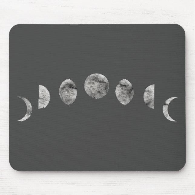 Schwarz-weißes Aquarellmoon setzt moderne Minimalp Mousepad (Vorne)