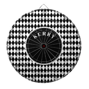 Schwarz-weißes Argyle-Muster Dartscheibe