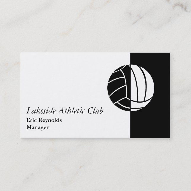 Schwarz-weißes Athletic Ball Logo Visitenkarte (Vorderseite)
