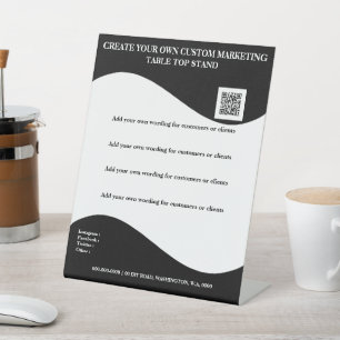 Schwarz-weißes Banner mit Logo-Desktop-Büro 8x10 Sockelschild