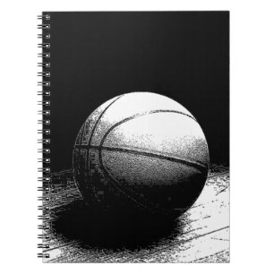 Schwarz-weißes Basketball-Kunstmuseum Notizblock