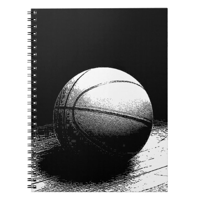 Schwarz-weißes Basketball-Kunstmuseum Notizblock (Vorderseite)