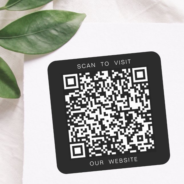 Schwarz-weißes benutzerdefiniertes QR-Code-Website Quadratischer Aufkleber (Von Creator hochgeladen)