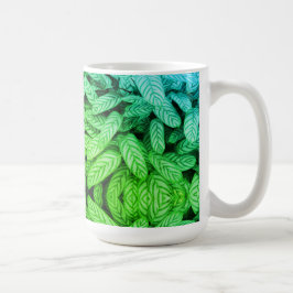 Schwarz-weißes Blattmuster Kaffeetasse