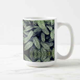 Schwarz-weißes Blattmuster Kaffeetasse
