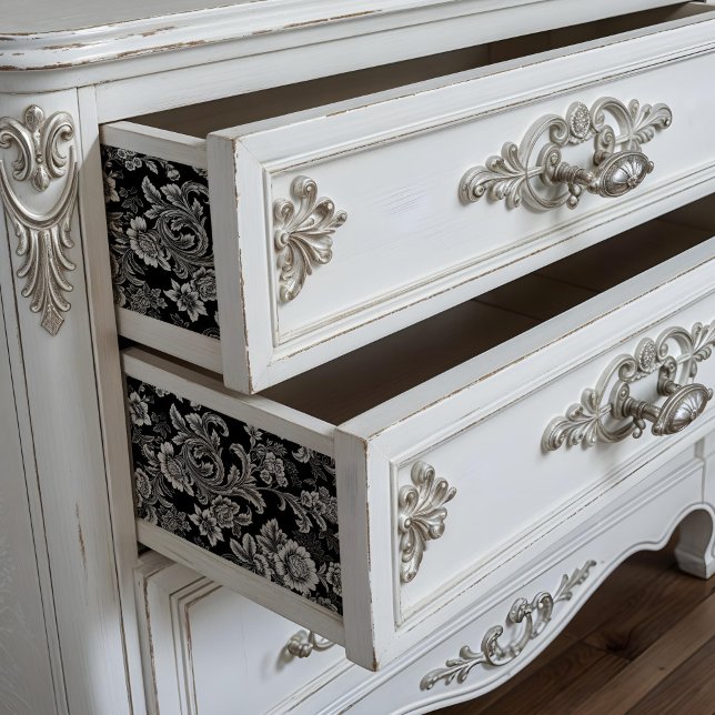 Schwarz-weißes botanisches Plakat oder Dekopapier (This is a mockup, your design may appear larger/smaller depending on what size you purchase.)