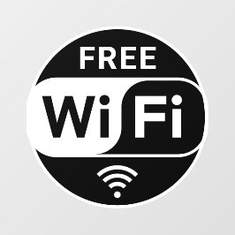 Schwarz-weißes Business-kostenloses WLAN Fensteraufkleber