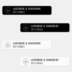 Schwarz-weißes Candle Tamper-proof Siegel Logo Etiketten