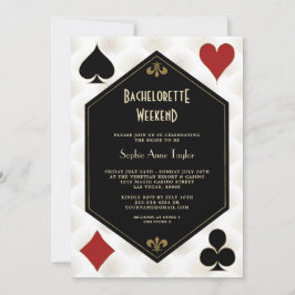 Schwarz-weißes Casino Bacheloretto Einladung