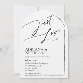 Schwarz-weißes Chic Nichts Extravagant nur Liebe H Einladung