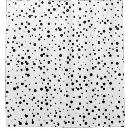 Schwarz-weißes Confetti-Punkt-Muster Duschvorhang