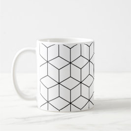 Schwarz-weißes Cube Retro optisches Illusionsmuste Kaffeetasse