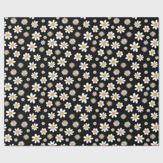 schwarz-weißes Design mit Blumen Geschenkpapier
