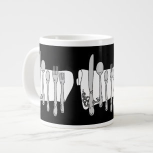 Schwarz-weißes Design von Silverware Jumbo-Tasse