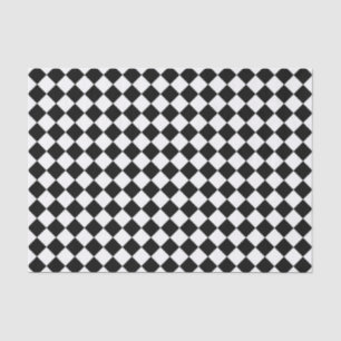 Schwarz-weißes Diamant-Schachbrett Seidenpapier