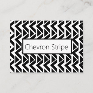 Schwarz-weißes Dreieck-Chevron-Streifenmuster Visitenkarte