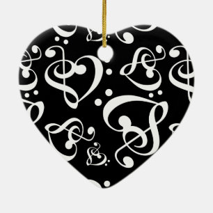 Schwarz-weißes dreifaches keramik ornament