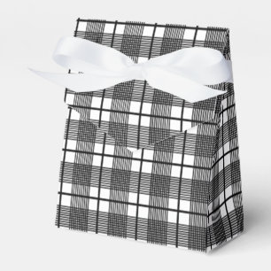 Schwarz-weißes dünnes Glen-Karomuster Geschenkschachtel