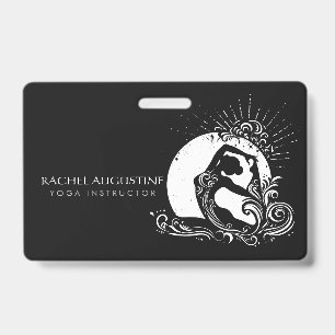Schwarz-weißes einbeiniges Yoga-Pose-Logo von King Ausweis