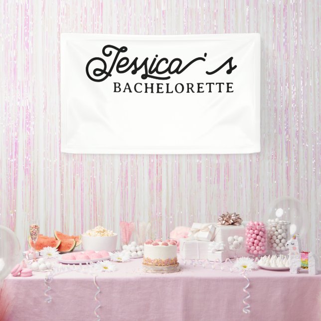 Schwarz-weißes Einfaches Modernes Junggeselinnen-A Banner (Party)