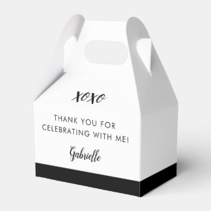 Schwarz-weißes einfaches XOXO Personalisiertes Pa Geschenkschachtel