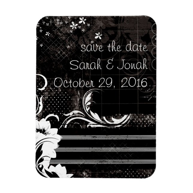 Schwarz-weißes elegantes, flexibles Magnet (Vertikal)