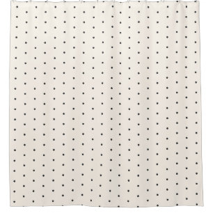 Schwarz-Weißes Elfenbein-Polka-Punkt-Muster Retro Duschvorhang