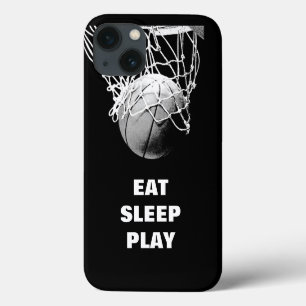 Schwarz-weißes Essen Schlafen Basketball Motiviere title_seo2