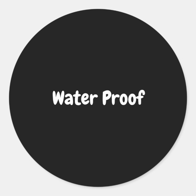 Schwarz-weißes Etikett für die wasserfreie Verpack Runder Aufkleber (Vorderseite)