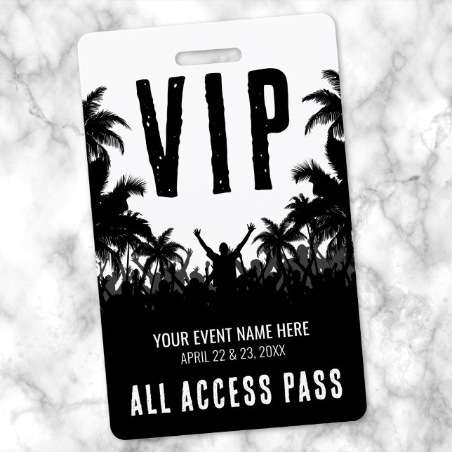 Schwarz-weißes Event-VIP Ausweis (All Access Black White Event VIP Badge)