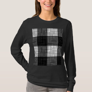 Schwarz-weißes, fett kariertes Karo-Design T-Shirt