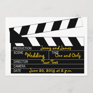 Schwarz-weißes Filmthema Hochzeitseinladung Einladung