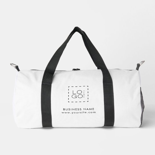 Schwarz-weißes Firmenkundenlogo Duffle Bag (Vorderseite)