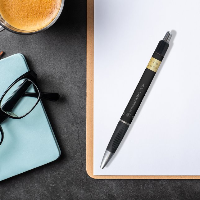 Schwarz-weißes Firmenlogo, E-Mail Kugelschreiber (Von Creator hochgeladen)