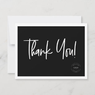 Schwarz-weißes Firmenlogo Soziale Symbole Einfach Dankeskarte