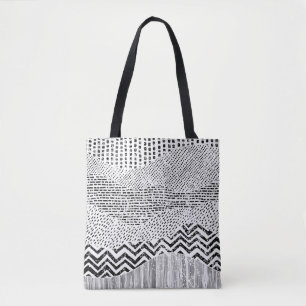 Schwarz-weißes Flechtwerk Tasche